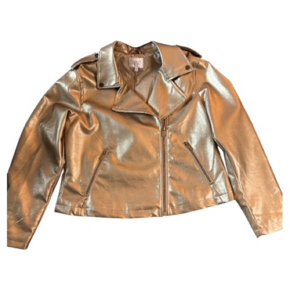 Jaclyn Smith Faux Metallic Gold Women’s Jacket - Picture 1 of 8
